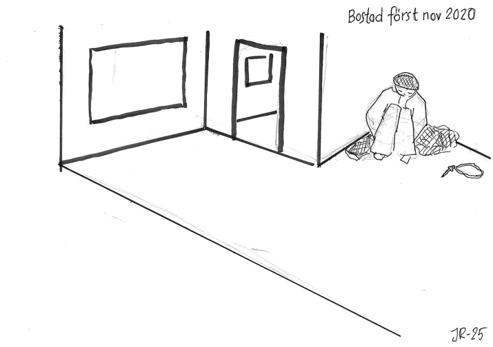 Svårt att lyckas när alla försvinner. Bostad först. Illustration: Jessica Rolfsdotter